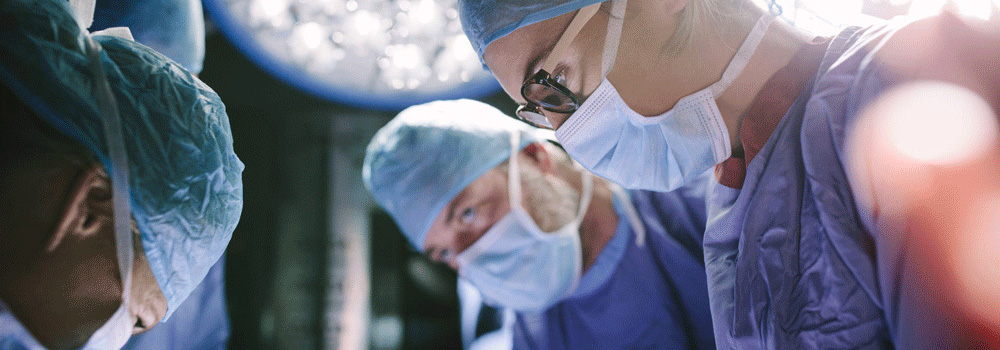 Surgeons looking down